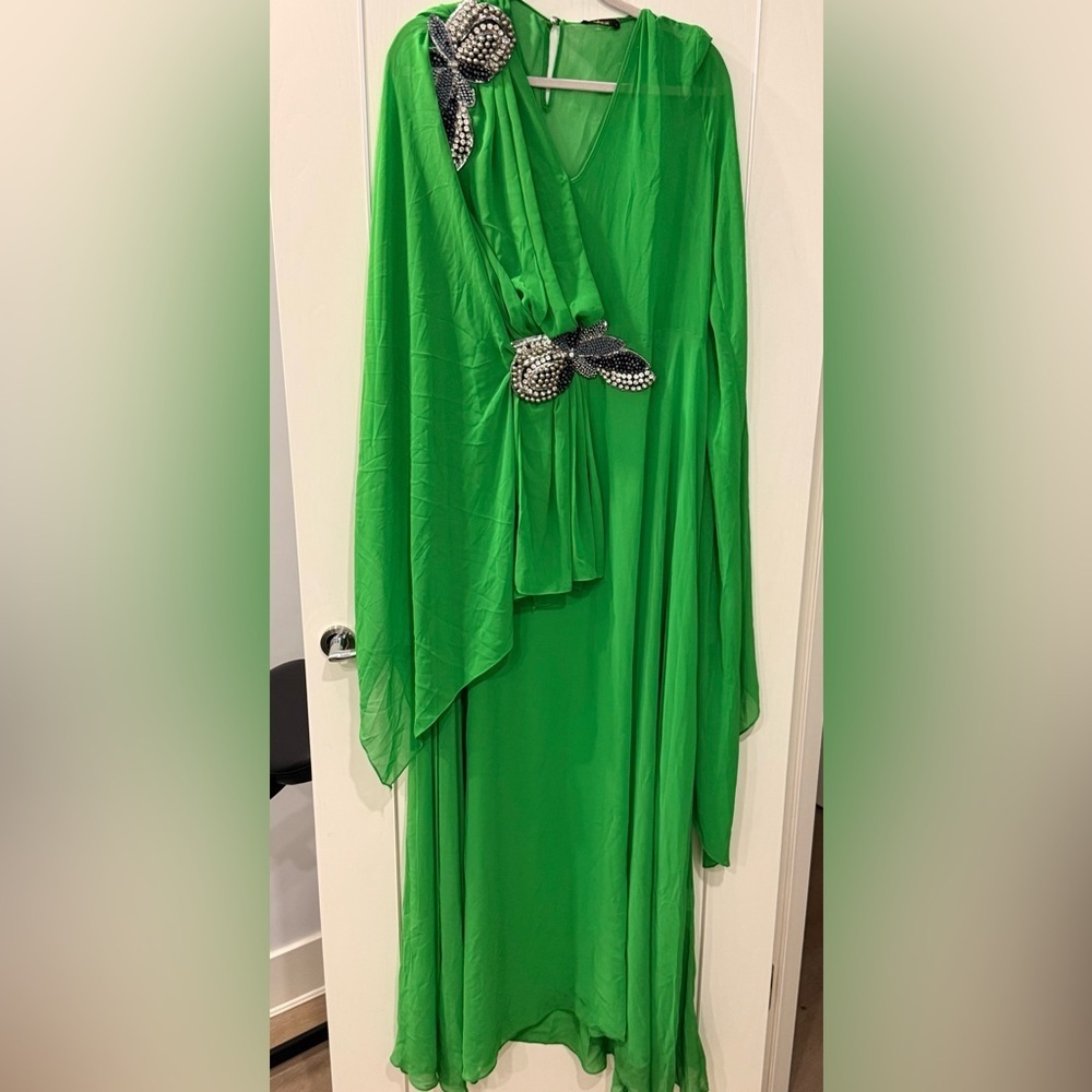 Boutique Wedding Guest Elegant Gown Green Women's Dress Size 1